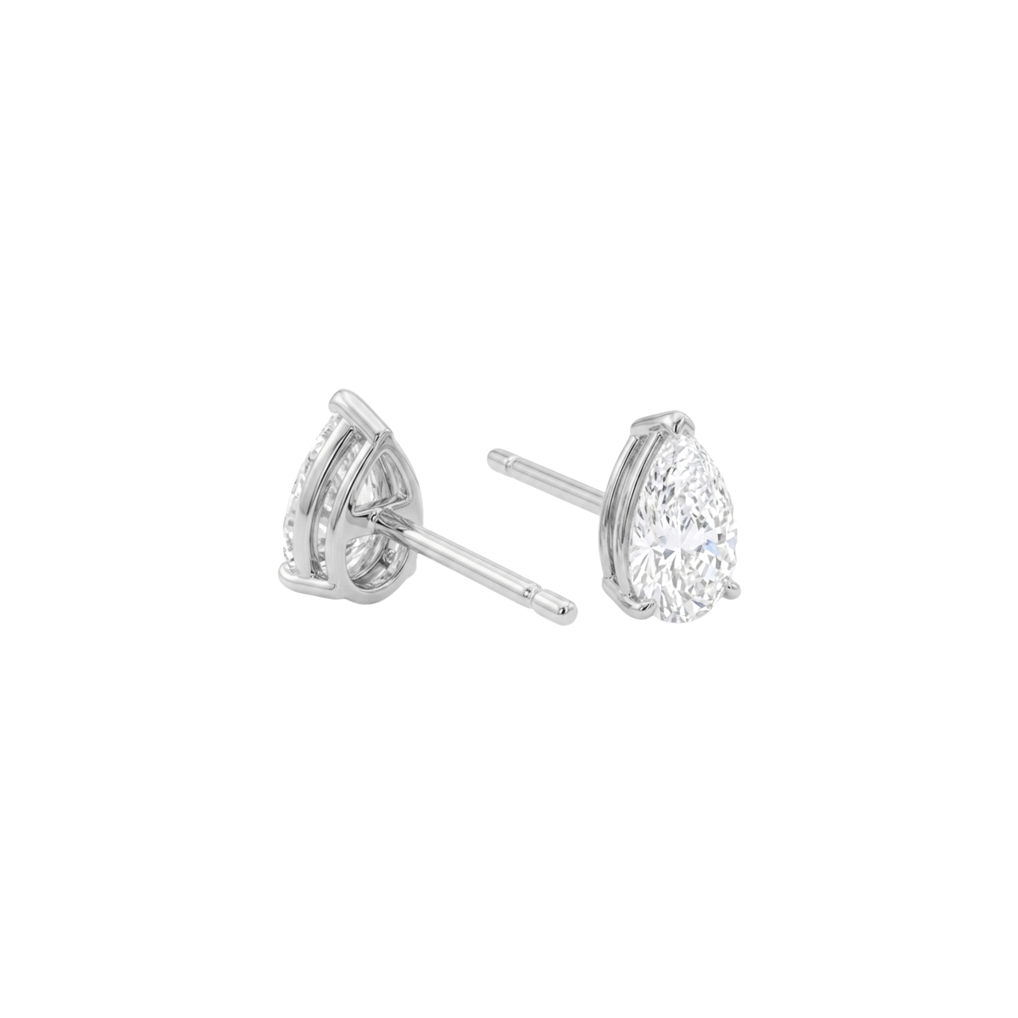 Pear Lab Diamond Studs | White Gold .700CT