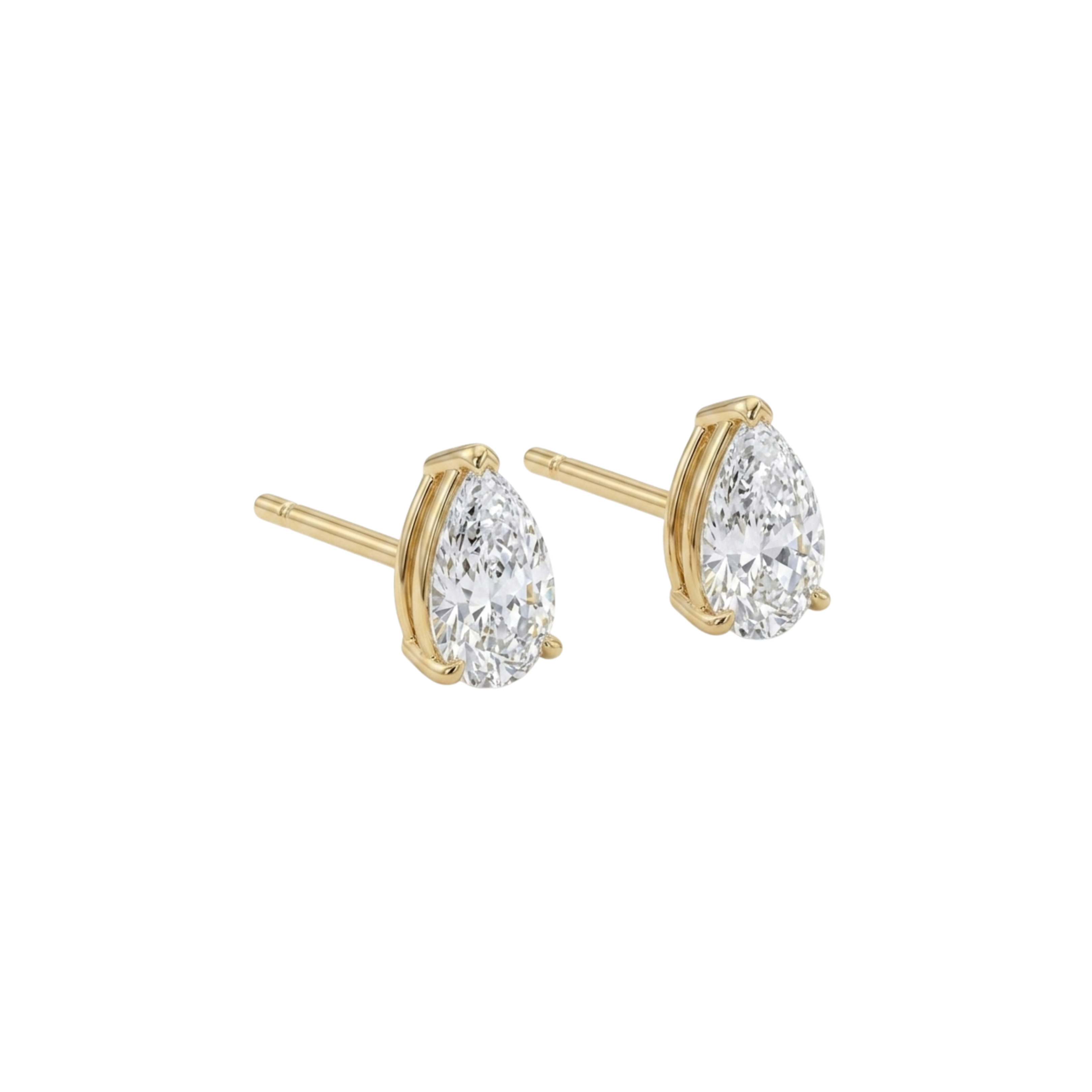 Pear Lab Diamond Studs | Gold .700CT