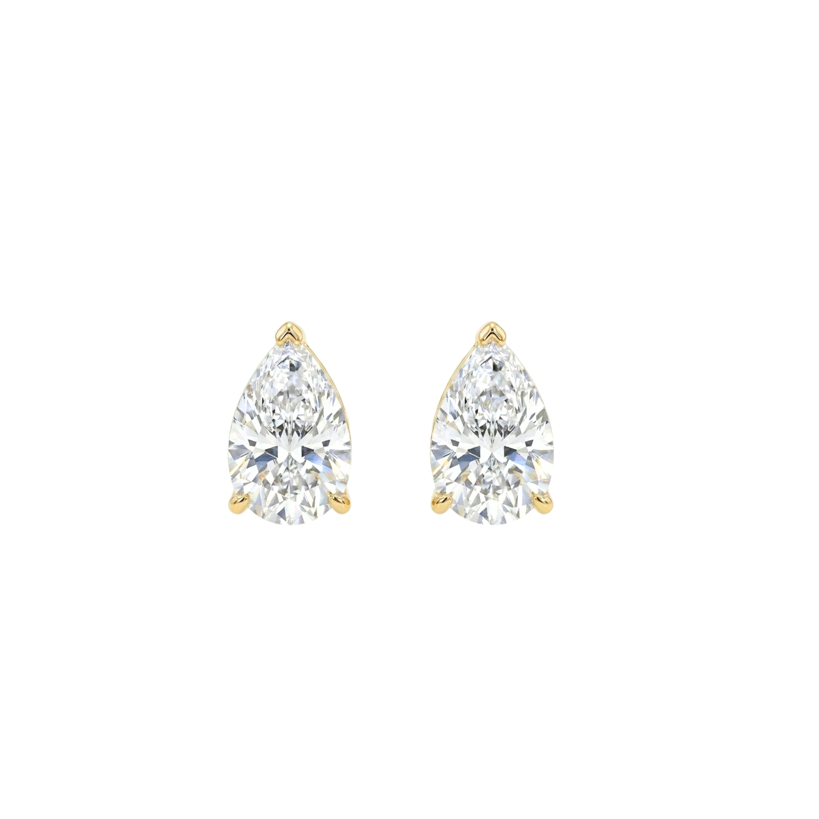 Pear Lab Diamond Studs | Gold .700CT
