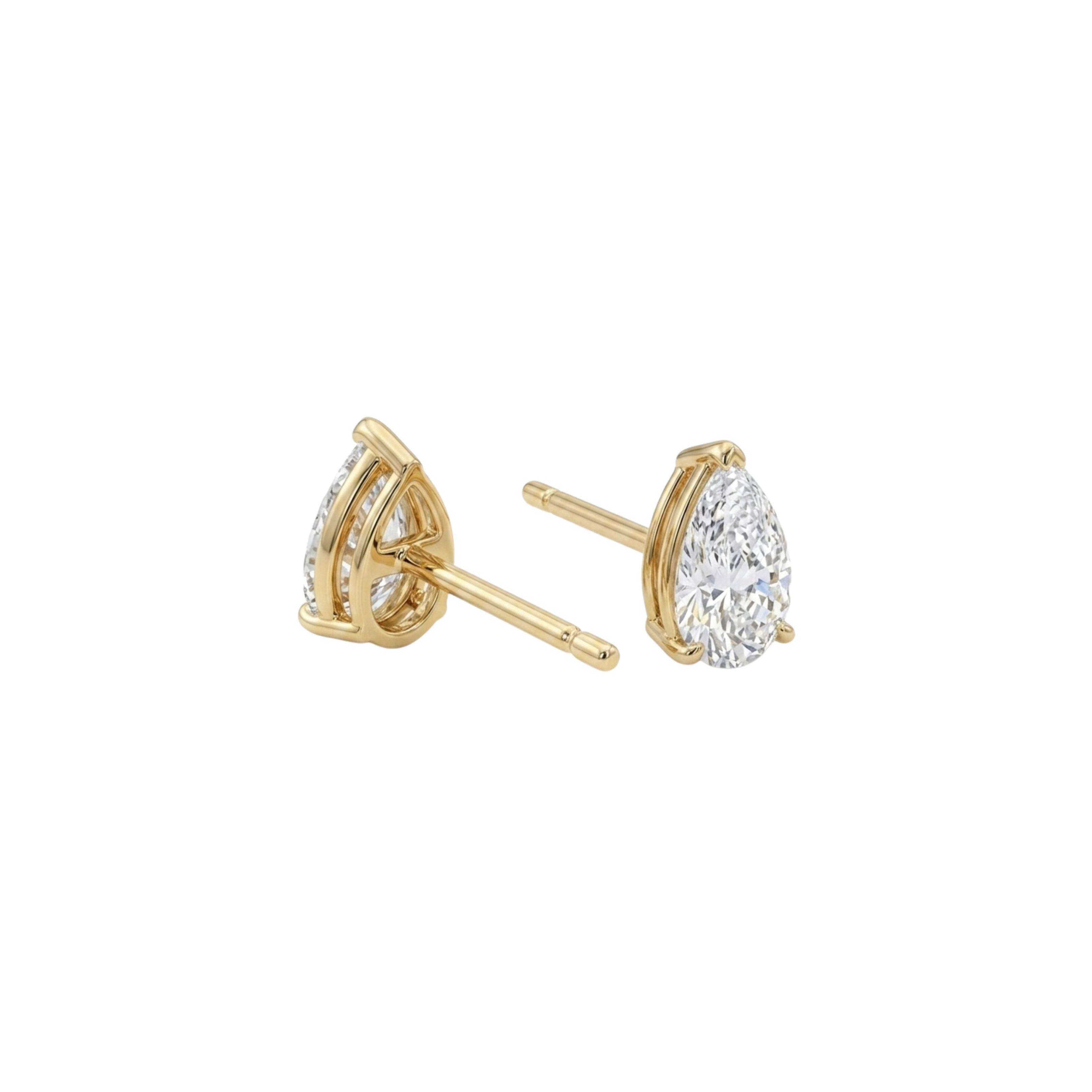 Pear Lab Diamond Studs | Gold .700CT