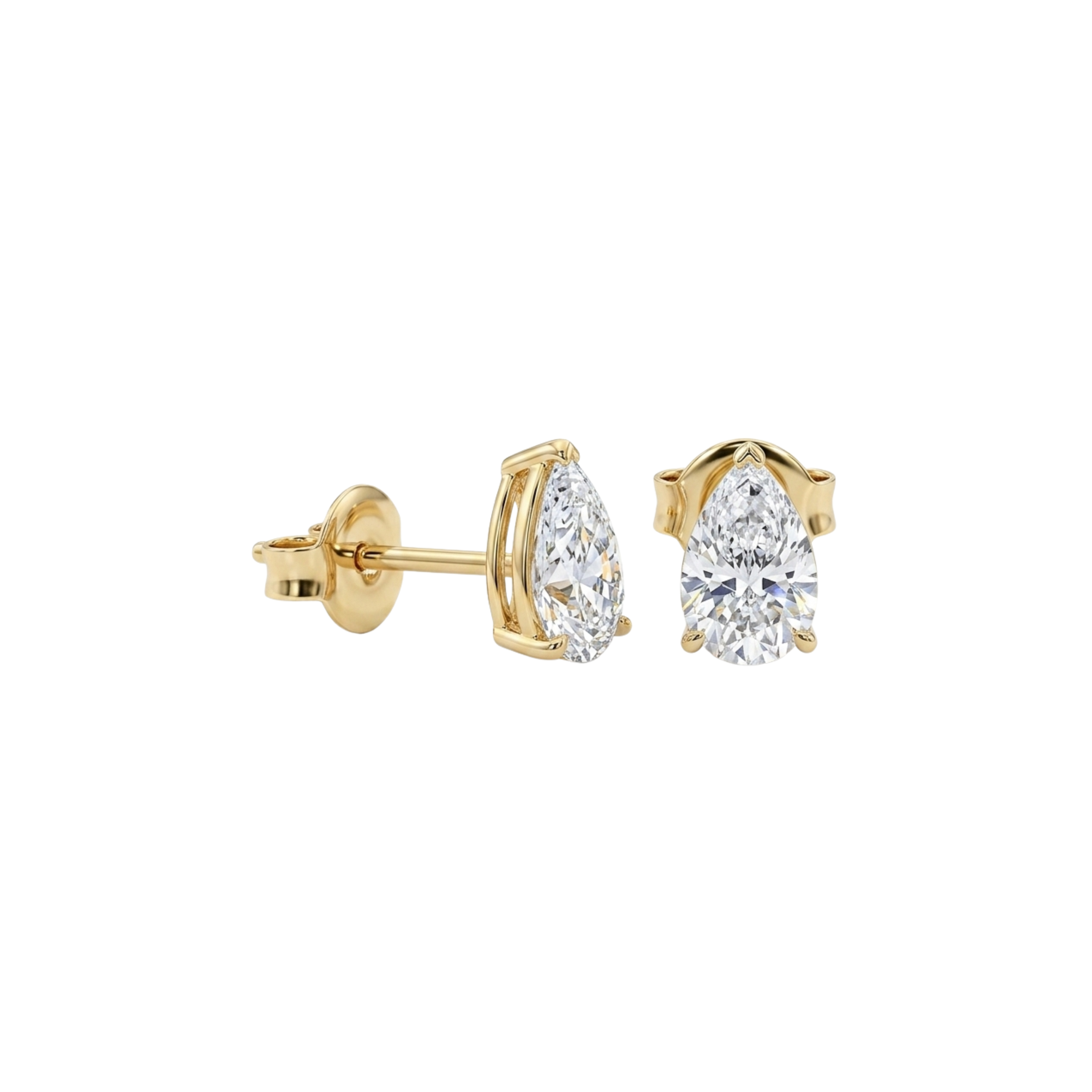 Pear Lab Diamond Studs | Gold .700CT