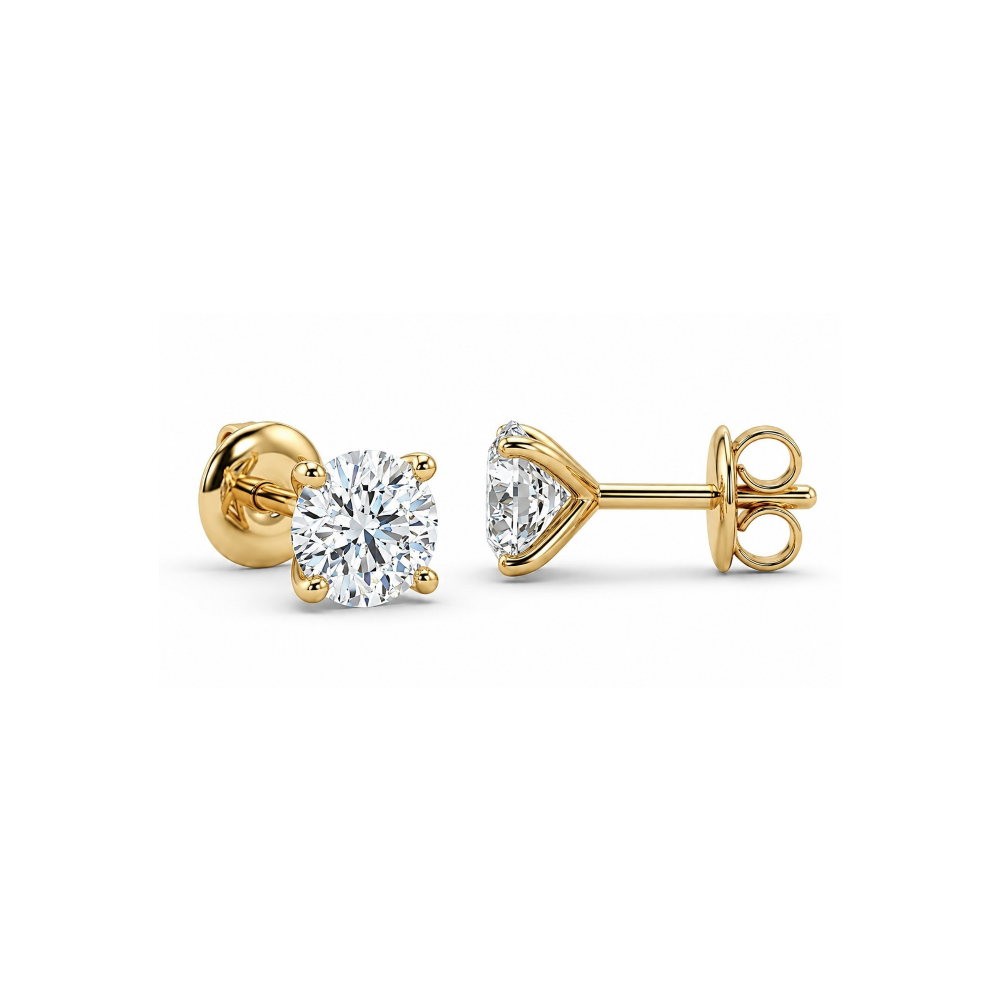 Round Lab Diamond Studs | Gold 1.490CT