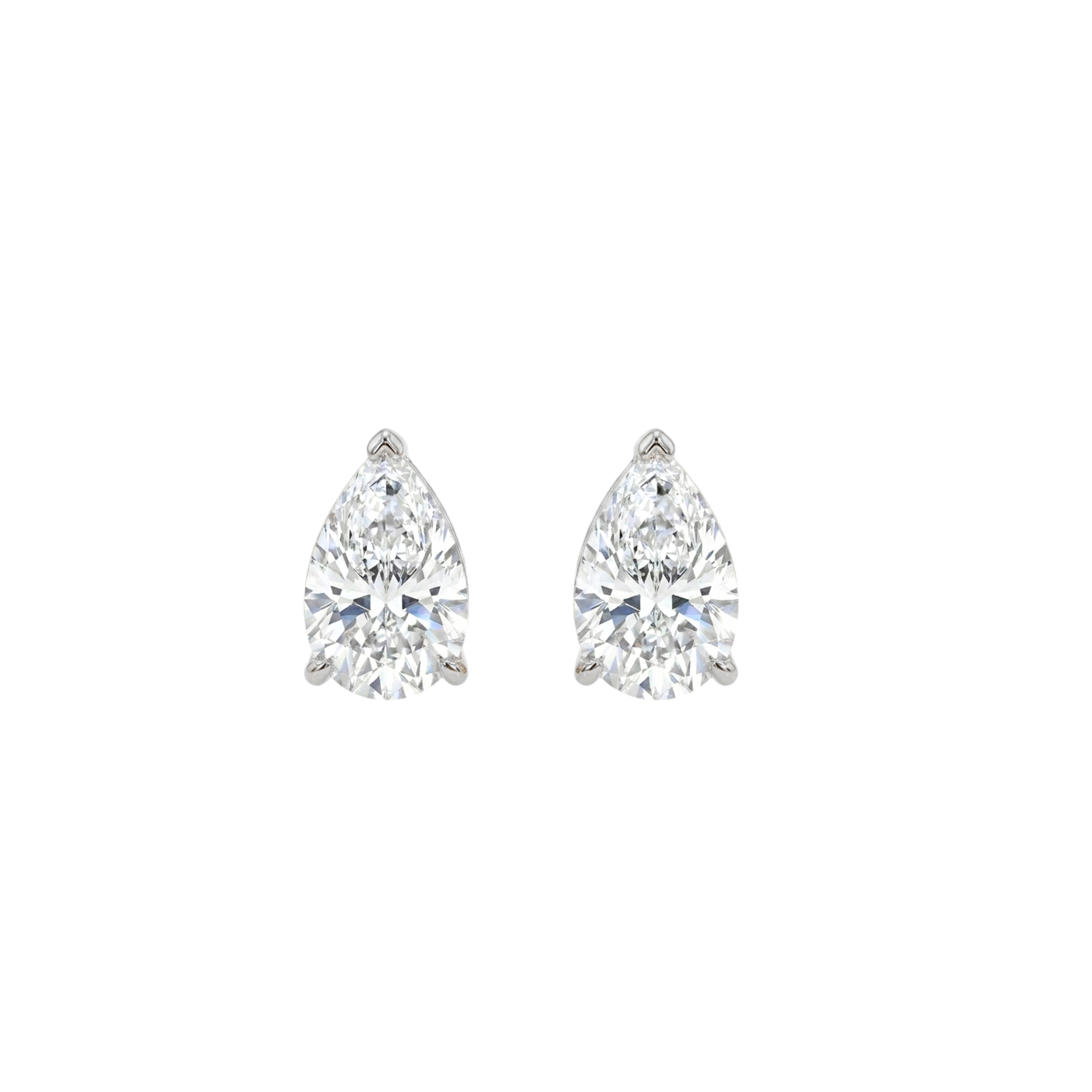Pear Lab Diamond Studs | White Gold .700CT